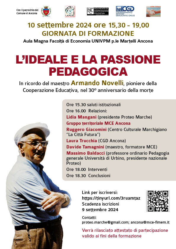 Locandina giornata di formazione L'IDEALE E LA PASSIONE PEDAGOGICA